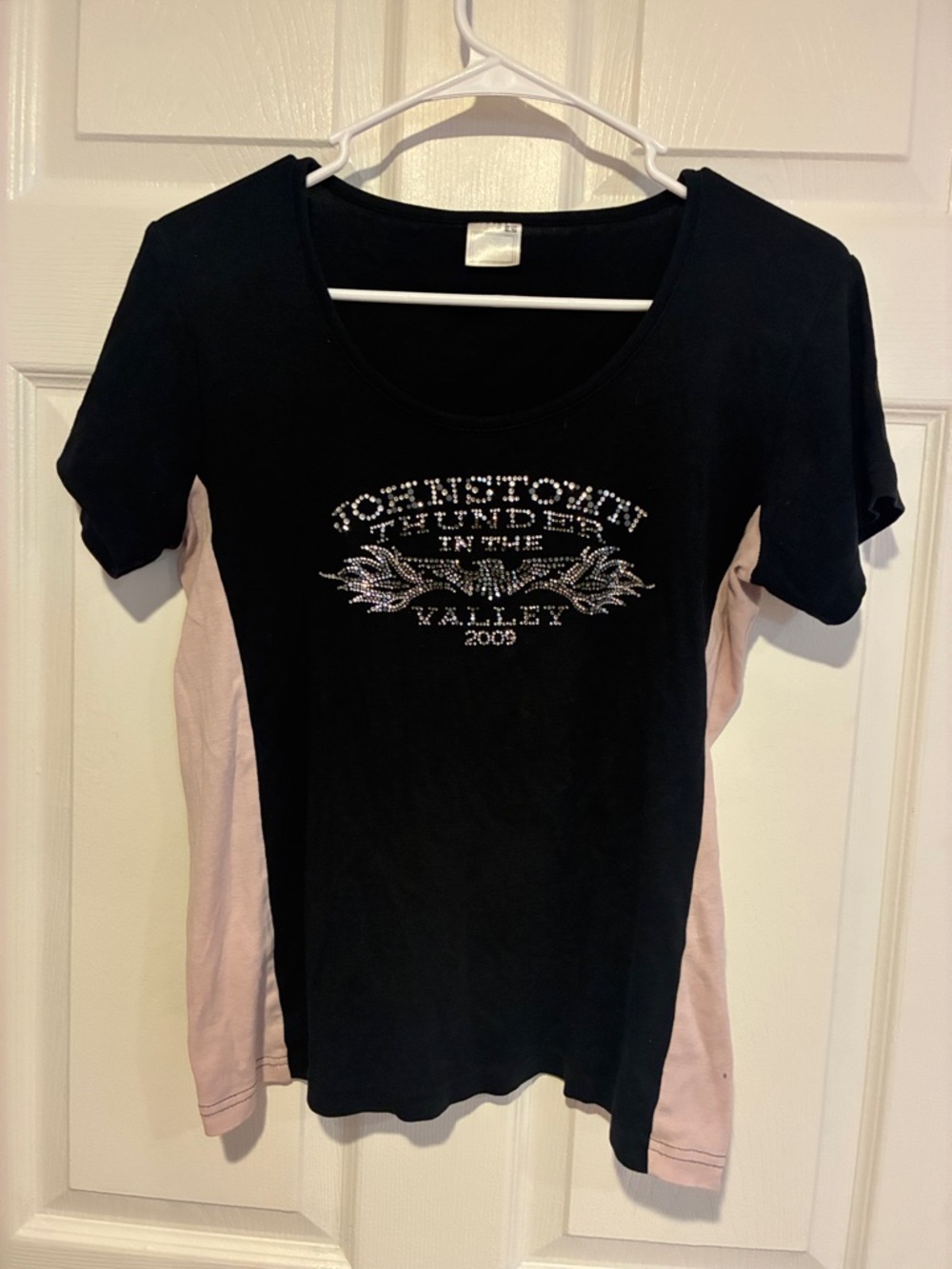 Black and Pink Rhinestone Motorcycle Shirt